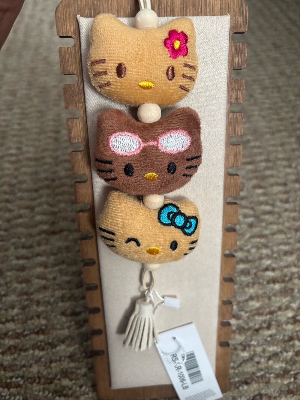Plush Hello Kitty Charm Trio - Tan & Brown Decor